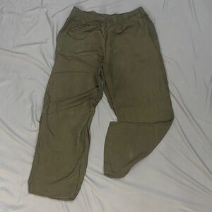 H&M Olive Green Women's Straight Leg Pants
